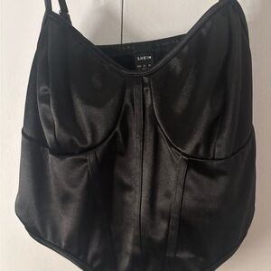SHEIN Chic Black Satin Bustier Top 
3/20$ BUNDLE DEAL!